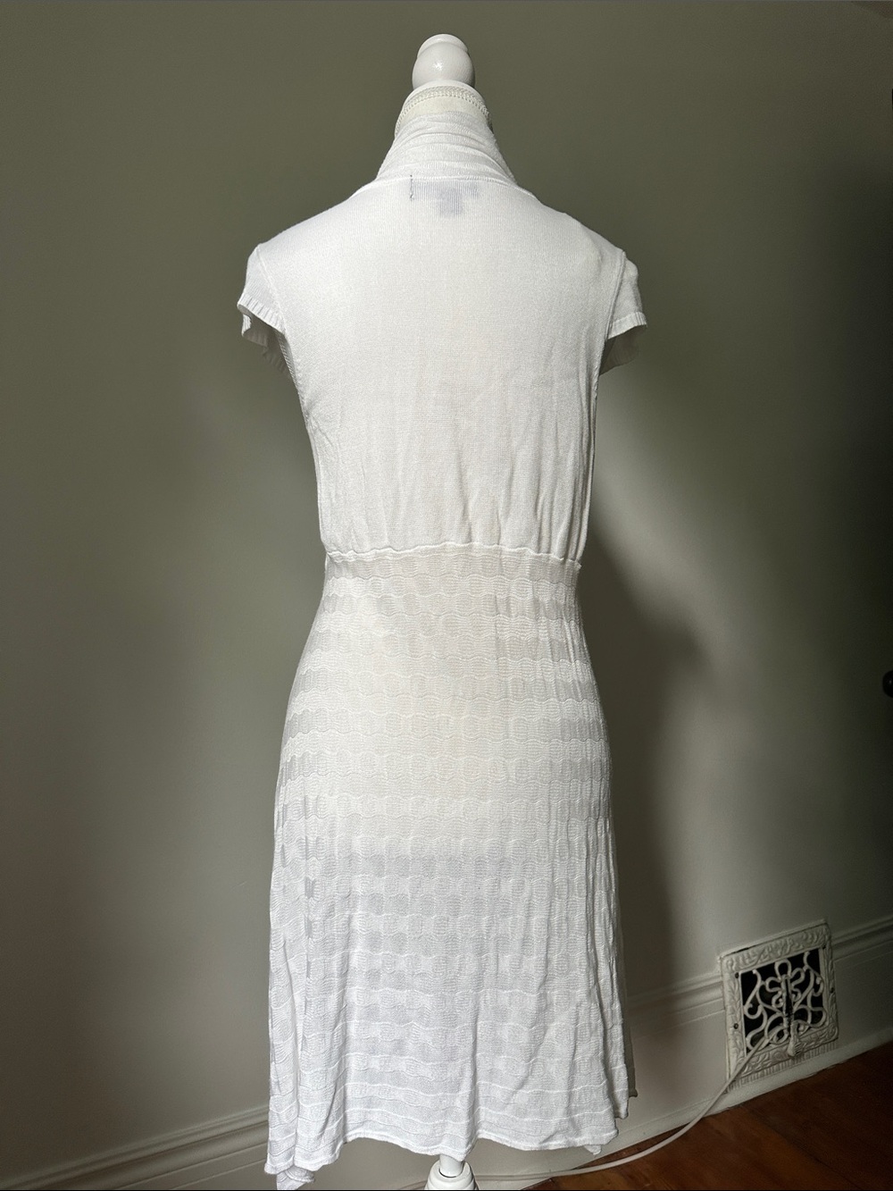 I.N.C. INTERNATIONAL CONCEPTS White Y2K Open Front Fairy Cottage Cardigan Medium - Picture 3 of 5
